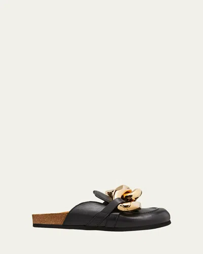 JW ANDERSON CHUNKY NAPA CHAIN SLIDE MULES,PROD156670333