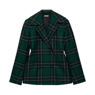 Pre-owned Jw Anderson Cinched Waist Tailored Jacket 'forest Green' | Women's Size 8
