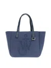 Jw Anderson Belt Tote Blue Boiled Wool Shoulder Bag In Blue