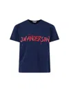 Jw Anderson Logo Crew Neck Graphic Print T Shirt In Blue