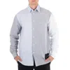 Jw Anderson Classic Fit Patchwork Cotton Shirt In Blue