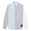 Jw Anderson Classic Fit Patchwork Cotton Shirt In Grey/blue