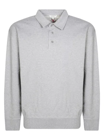 JW ANDERSON CLASSIC GREY RUGBY POLO WITH COLLARED NECKLINE