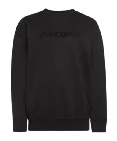 Jw Anderson Classic Logo-embroidered Sweatshirt In Black