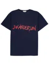 Jw Anderson Logo Crew Neck Graphic Print T Shirt In Blue