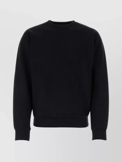 Jw Anderson Classic Ribbed Crewneck Sweater In Black