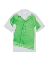 Jw Anderson Clay Trompe L'oeil Print Short Sleeve Shirt Light Grey/green In Light