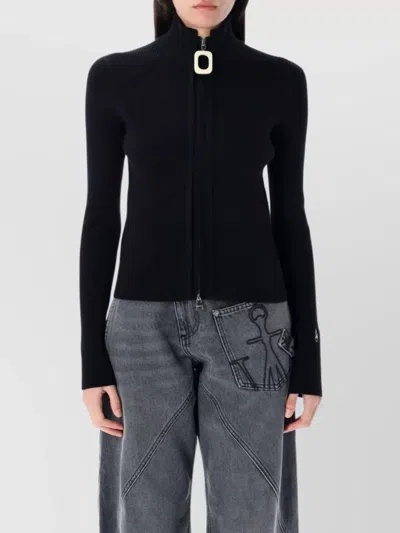 JW ANDERSON CLOSE-FITTING ZIP-UP KNIT CARDIGAN