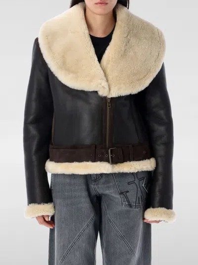 JW ANDERSON FUR COATS JW ANDERSON WOMAN COLOR BROWN,H33566032