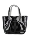 Jw Anderson Rectangular Glossy Top Handles Tote Bag In Black
