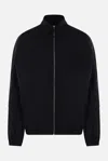 Jw Anderson Black Jacket With Mock Neck And Raglan Sleeves In Tech Fabric Man