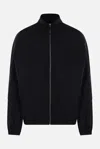 Jw Anderson Black Jacket With Mock Neck And Raglan Sleeves In Tech Fabric Man