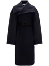 Jw Anderson Wrap Coat In Black