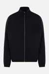 Jw Anderson Black Jacket With Mock Neck And Raglan Sleeves In Tech Fabric Man In Black