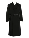 Jw Anderson Mens Black Double-breasted Belted Woven Trench Coat In Black