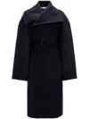 Jw Anderson Wrap Coat In Black