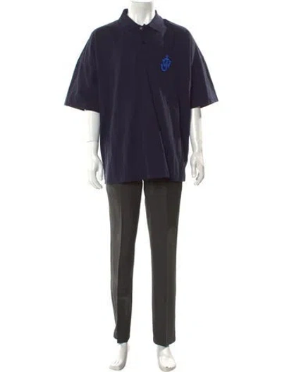 Pre-owned Jw Anderson Collar Short Sleeve Polo Shirt In Blue