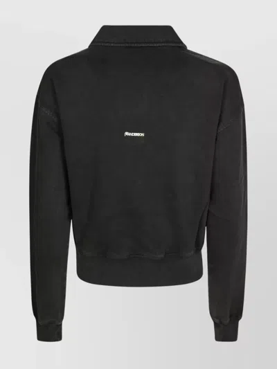 Jw Anderson Collared Knitwear With Ribbed Cuffs In Black
