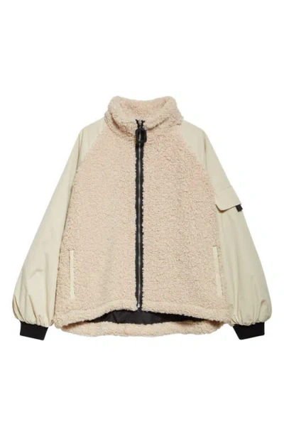 Jw Anderson Colorblock Mixed Media Track Jacket In Beige