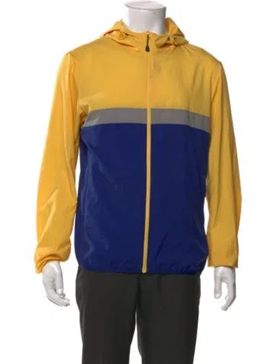 Pre-owned Jw Anderson Colorblock Pattern Mock Neck Polo Sweater In Yellow