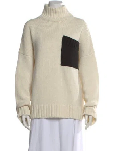Pre-owned Jw Anderson Colorblock Pattern Turtleneck Sweater In Neutral