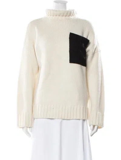 Pre-owned Jw Anderson Colorblock Pattern Turtleneck Sweater In Neutral
