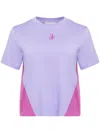 Jw Anderson Panelled Cropped T-shirt With Anchor Embroidery In Purple