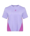 Jw Anderson Panelled Cropped T-shirt With Anchor Embroidery In Purple