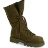 Jw Anderson Combat Leather Boots In 575 - Khaki