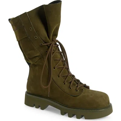Jw Anderson Khaki Combat Leather Boots In 575