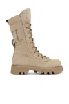 Jw Anderson Combat Boots In Taupe Leather In Taupe