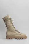 Jw Anderson Combat Boots In Taupe Leather In Taupe