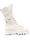 Jw Anderson Combat Leather Boots In 002 Natural