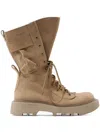 Jw Anderson Combat Leather Boots In Brown