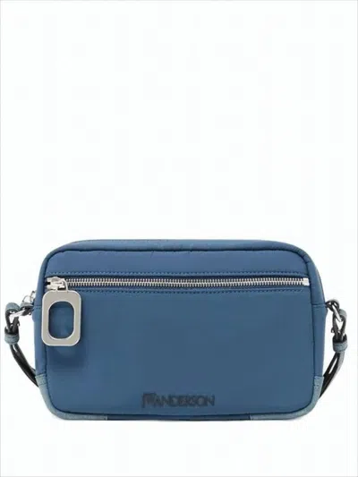 Jw Anderson Compact Rectangular Crossbody Bag With Distinctive Zipper Pull In Blue