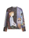 Jw Anderson Multicolor Computer Print Sweater In Blue