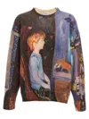 Jw Anderson Crew Neck Graphic Print Sweater In Multicolor