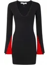 Jw Anderson Contrast Cuff Fitted Dress In Black