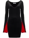 Jw Anderson Contrast Cuff Fitted Dress In Black