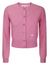 Jw Anderson Contrast Embroidery Cardigan In Pink