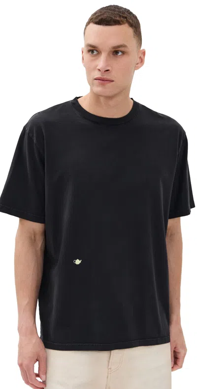 Jw Anderson Contrast Embroidery Tee Washed Black