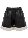 Jw Anderson Leather Canvas-trim Shorts In Black