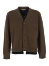 Jw Anderson Brown Cashmere Blend Layered Cardigan In Brown