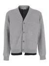 Jw Anderson Contrast Layered Cardigan In Gray