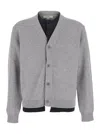 Jw Anderson Contrast Layered Cardigan In Gray