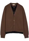 Jw Anderson Brown Cashmere Blend Layered Cardigan In Brown