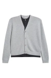 Jw Anderson Contrast Layered Cardigan In Gray
