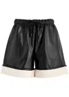 Jw Anderson Leather Canvas-trim Shorts In Black