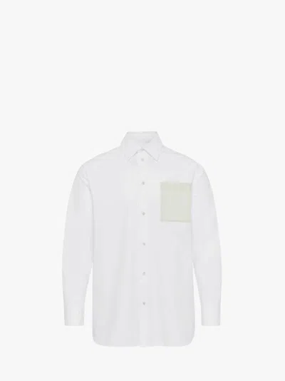 Jw Anderson Contrast Patch Pocket Shirt In White