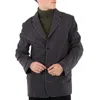 Jw Anderson Contrast-stitched Single-breated Blazer Jacket In Grey